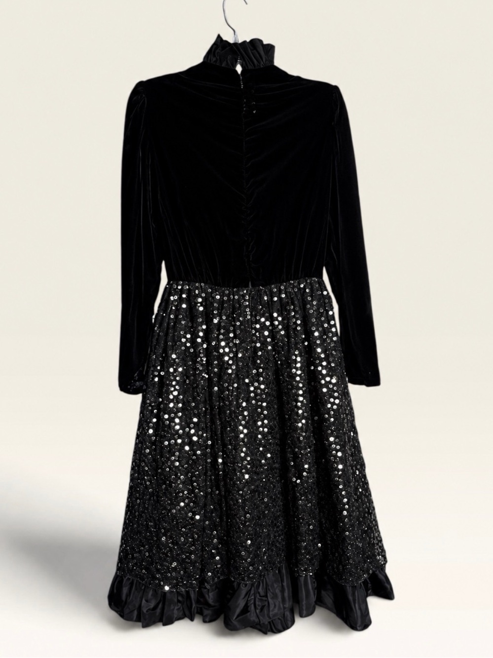 Vintage 1980s Bill Blass Collection III Velvet Sequin Party Dress Size 8
